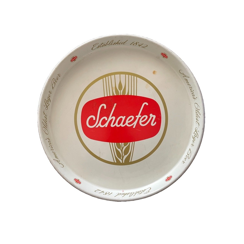 Schaefer Americas Oldest Lager Beer 11.5" Metal Beer Tray